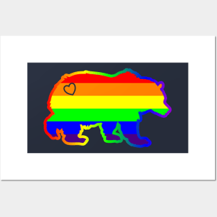 Gay Fathers And Mothers Day LGBTQ Rainbow Bear Heart Posters and Art